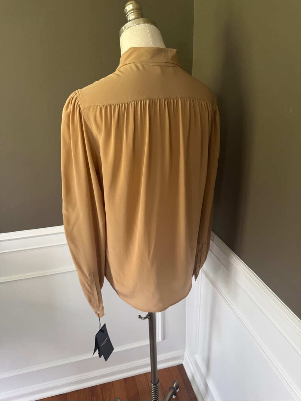 Saint Laurent Paris Silk Tie Front Blouse. Size 40. NWT. - Picture 4 of 5